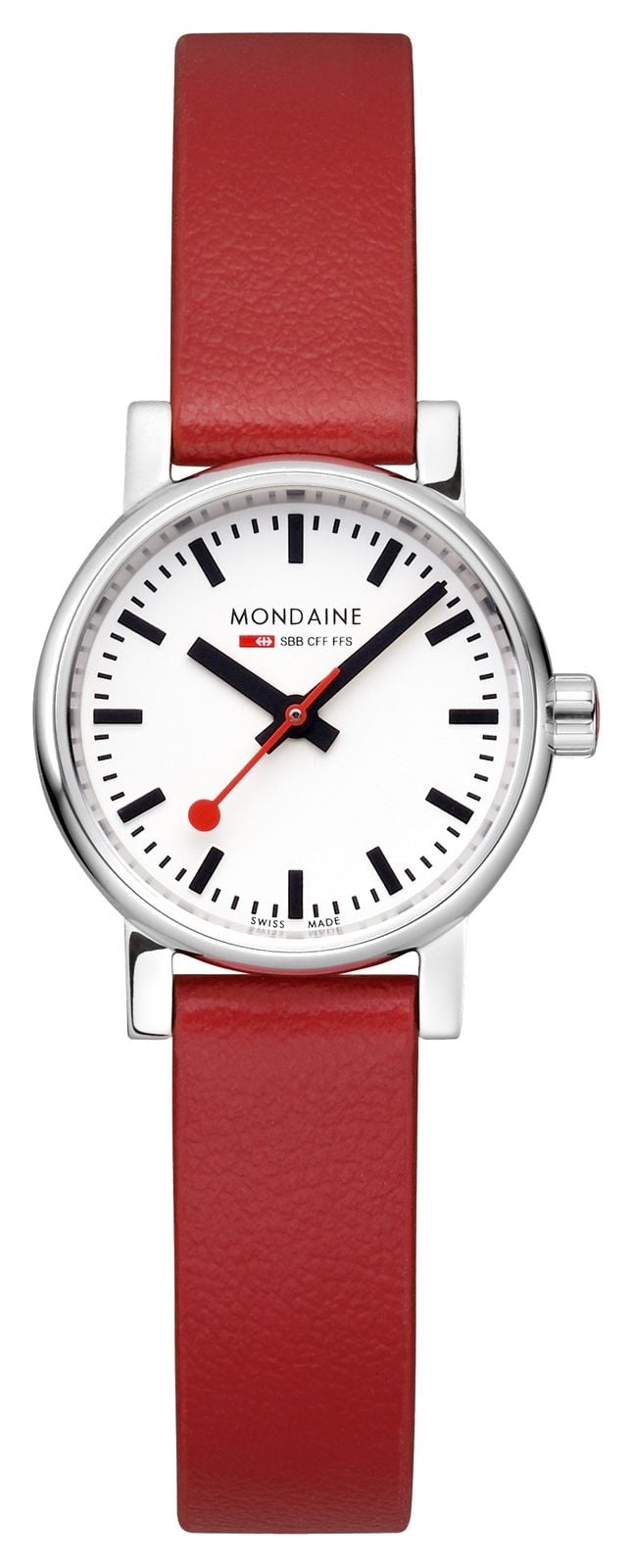 Mondaine MSE.26110.LCV Evo2 (26mm) White Dial / Red Vegan Watch