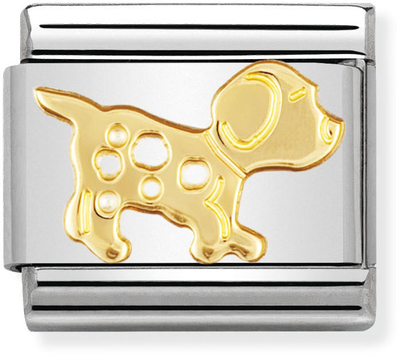 Nomination Classic Dog 18ct Gold & Steel Charm 030112/23