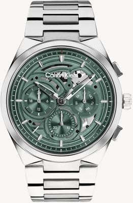 Calvin Klein Distinguish Multifunction Quartz (44mm) Green Dial / Stainless Steel Bracelet 25200572