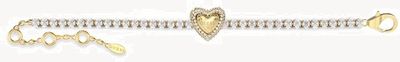 Guess Beloved Pave Heart Tennis Bracelet UBB06093YGL