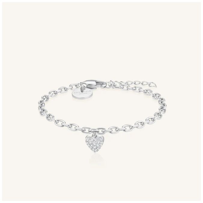 Rosefield Jewellery JBCHS-J1322 Chunky Heart Bracelet Silver