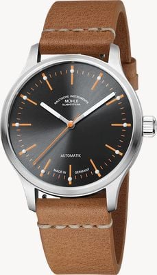 Mühle Glashütte Panova Lime Automatic (40mm) Grey Sunray Dial / Brown Leather Strap M1-40-75-LB-II