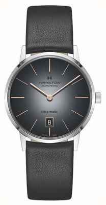 Hamilton American Classic Intra-Matic Automatic (38mm) Grey Dial / Black Leather Strap H38455781