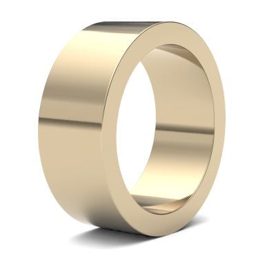 James Moore Wedding Rings | 9ct Yellow Gold | 8mm | Heavy | Flat | AG_8GHF-9Y