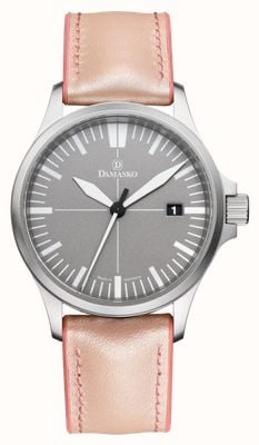 Damasko DS30 Three-Hand Automatic (39mm) Grey Dial / 'Lindsey' Apricot-Rose Rubber Strap DS30 GREY LINDSEY