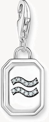 Thomas Sabo Silver Charm Pendant Zodiac Sign Aquarius With Zirconia 2143-643-21