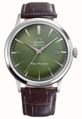 Orient Bambino Automatic (40.5mm) Green Sunray Dial / Brown Leather Strap RA-AC0029E30B