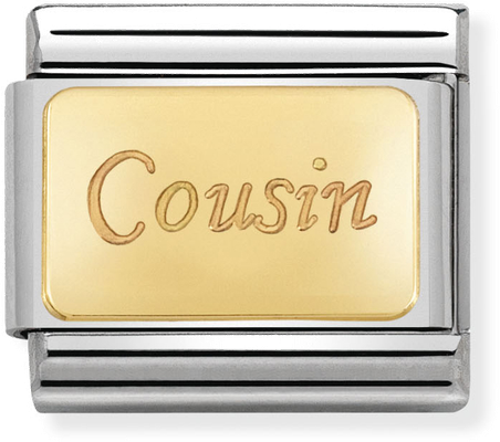 Nomination Classic Cousin 18ct Gold & Steel Charm 030121/36