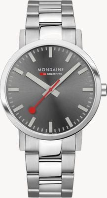 Mondaine Men's Classic (40mm) Grey Sunray Dial / Stainless Steel Bracelet A660.30360.81SBJ
