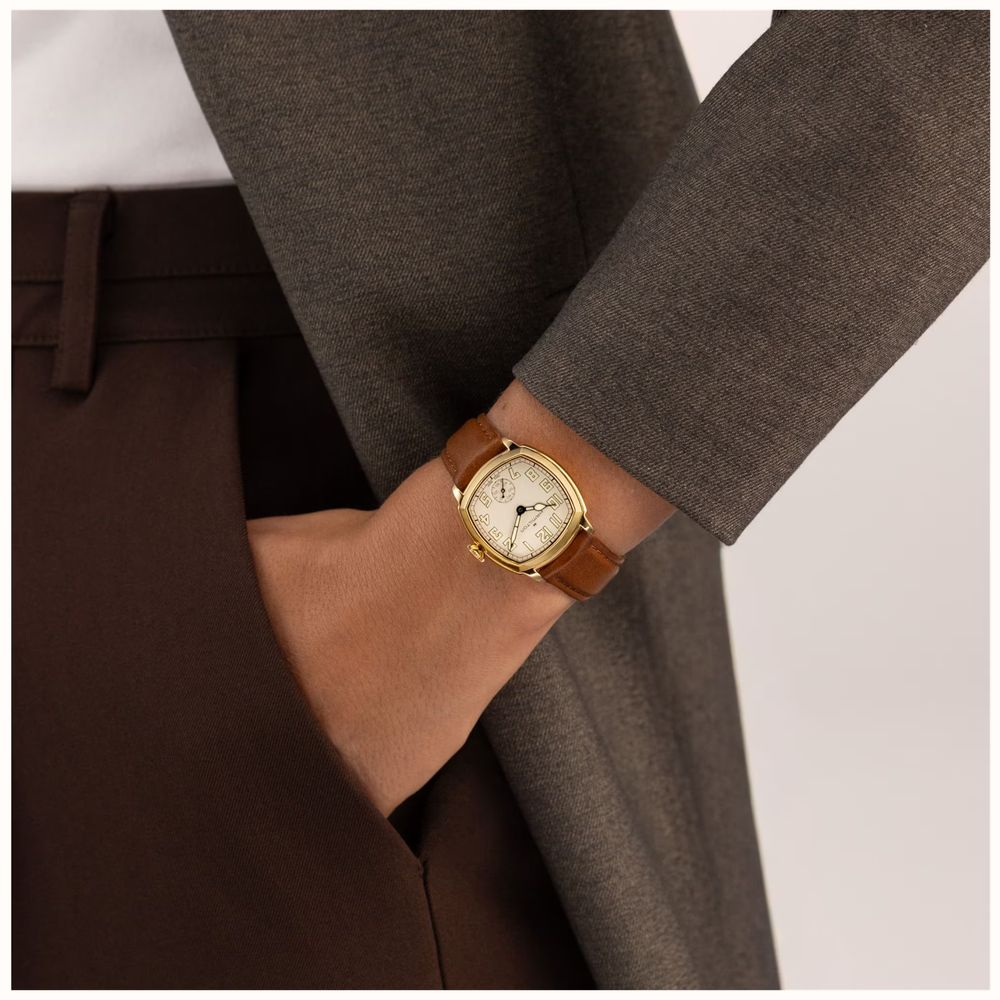 Hamilton American Classic Cushion Mechanical (30mm) Sandblasted Beige Dial / Brown Leather Strap Watch H36119520 - alternate view 7