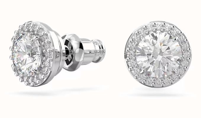 Swarovski Constella | Stud Earrings | Rhodium Plated | White | Pave ...