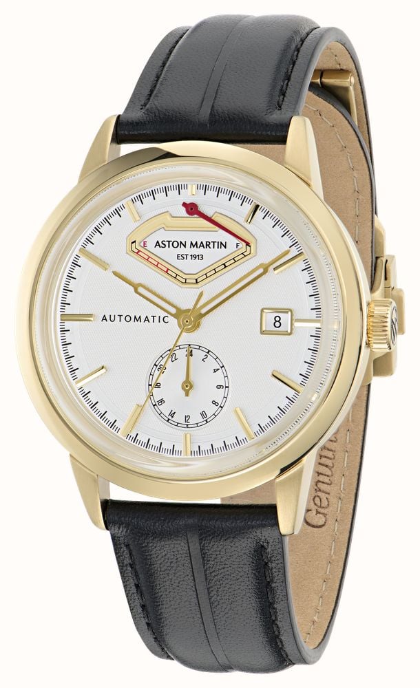Aston Martin TS3 Timeless Power-Reserve Automatic (40mm) White Sunray Dial / Black Leather Strap MTTS3F601 - alternate view 2