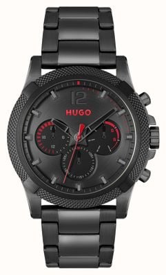 HUGO Men's #IMPRESS | Black Dial | Black Stainless Steel Bracelet 1530296
