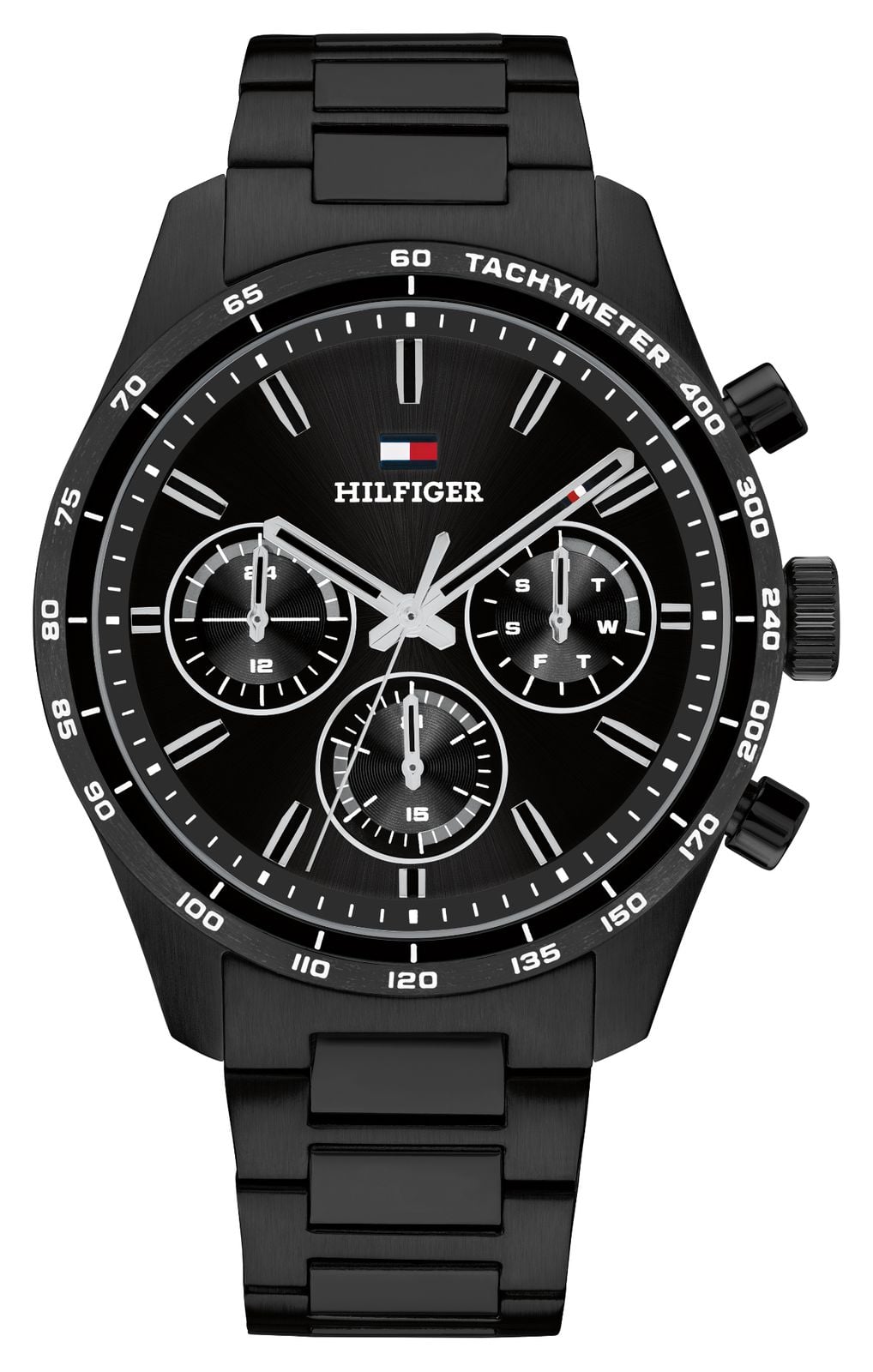 Tommy Hilfiger 1792280 Hampton Black Dial Black Bracelet Watch