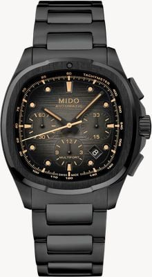 MIDO Multifort TV Chronograph Automatic (42mm) Grey Gradient Dial / Black PVD Stainless Steel Bracelet M0495273308100