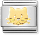 Nomination Classic Cat 18ct Gold & Steel Charm 030162/53
