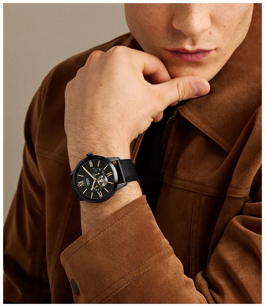 Fossil Townsman 44 mm Automatic Black Leather ME3290 - alternate view 4