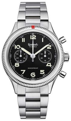 Hanhart 417 ES (42mm) Black Dial / Stainless Steel Bracelet H721.210-6428