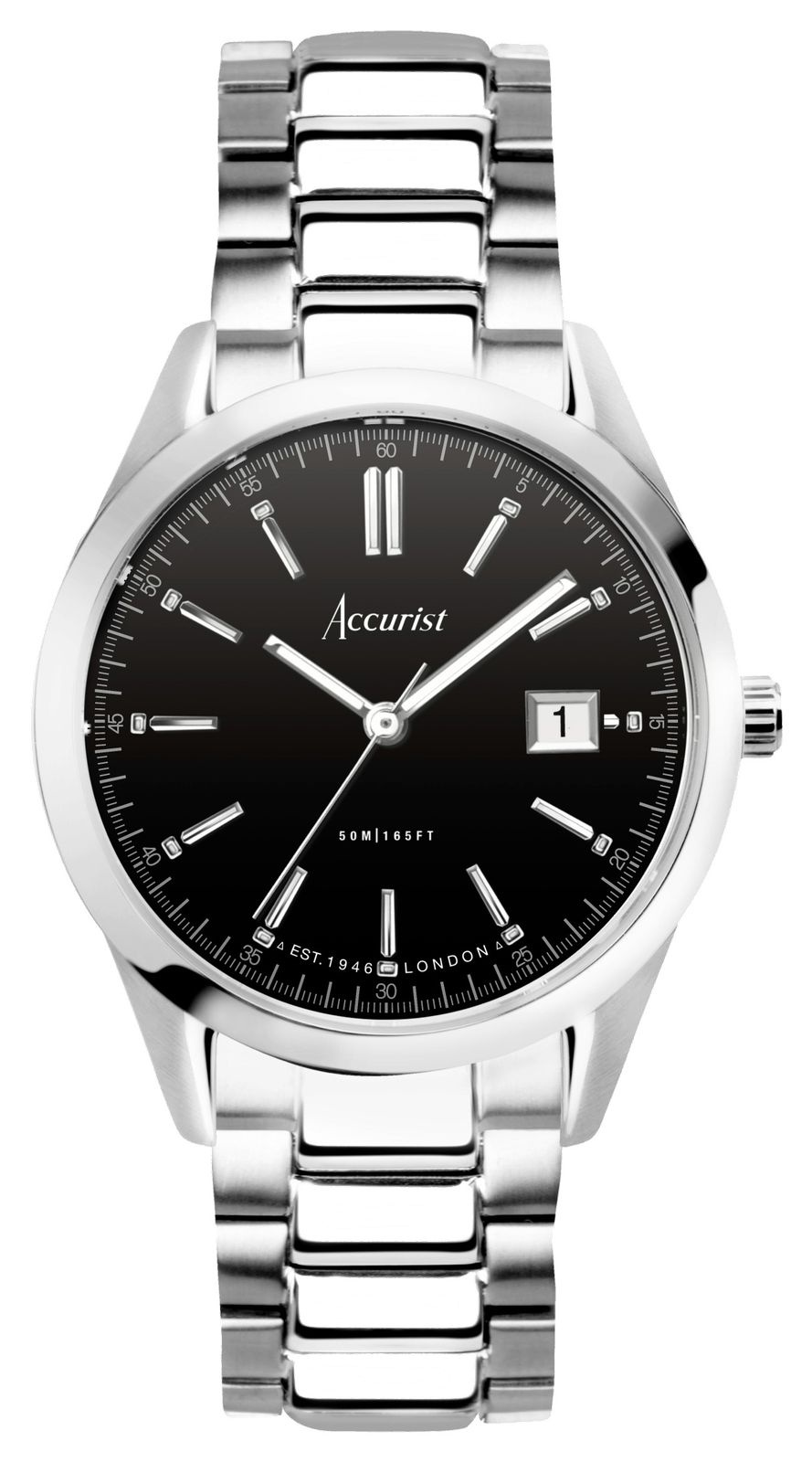 Accurist 74014 Men's Everyday (40mm) Black Sunray Dial / Watch