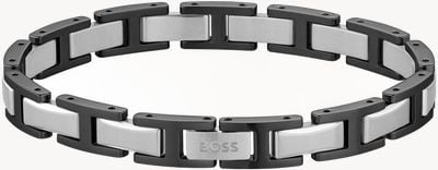 BOSS Jewellery 'Nolan' Black & Silver Stainless Steel Bracelet 1580794