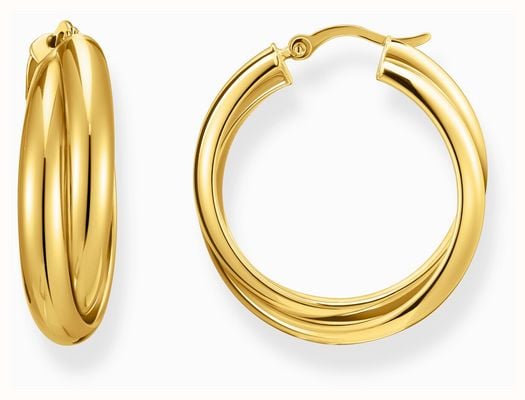 Thomas Sabo Intertwined Design Gold-Plated Sterling Silver Hoop Earrings 27mm CR738-413-39