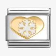Nomination Classic Snowflake Heart 18ct Gold Charm 030225/26