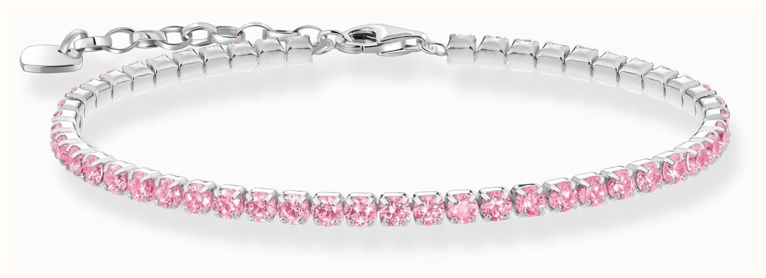 Thomas Sabo Women's Sterling Silver Pink Zirconia Tennis Bracelet 19cm A2167-051-9-L19V