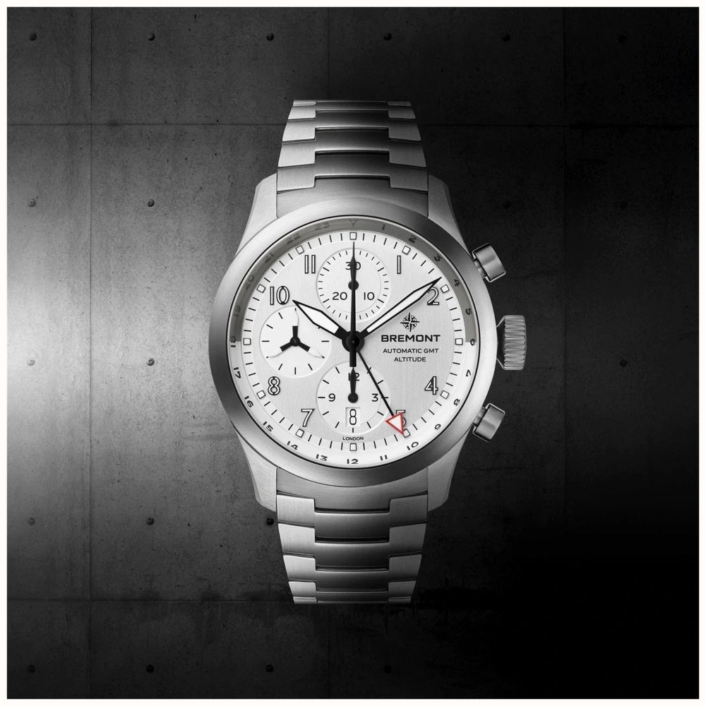 Bremont Altitude Chronograph GMT Automatic (42mm) Brushed Silver Galvanic Metal Dial / Stainless Steel Strap ALT42-CHR-G-SS-SI-B - alternate view 9