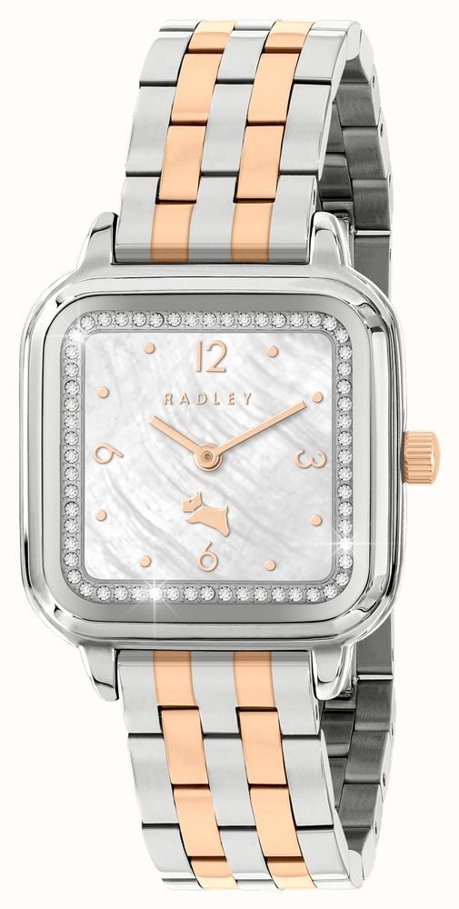 Radley Women s 28mm Mother of Pearl Dial Two Tone Stainless Steel Bracelet RY4637 First Class Watches