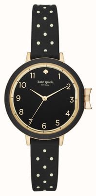 Kate Spade Park Row (34mm) Black Dial / Black Polka Dot Silicone Strap KSW1355