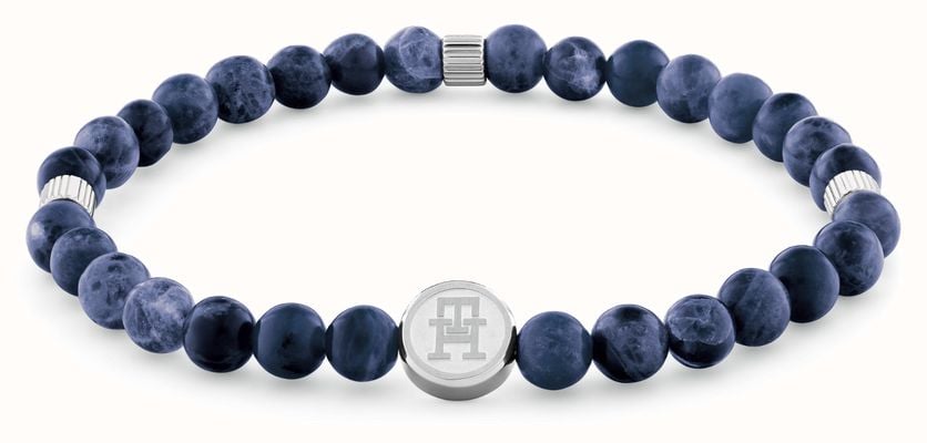 Tommy Hilfiger Men's TH85 Beads Blue Beaded Bracelet 2790608