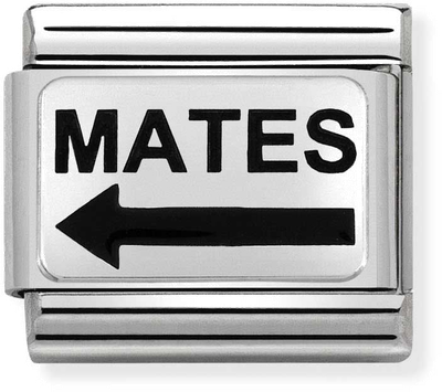 Nomination Classic OXIDIZED PLATES In Steel Enamel And 925 Silver MATES Arrow (Soul Mates) Charm 330208/23
