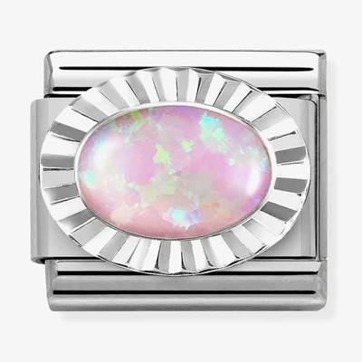 Nomination Classic Pink Opal Sterling Silver Charm 330507/38