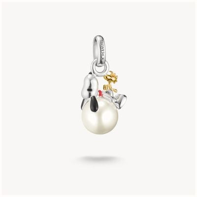 Thomas Sabo 18k Gold Plated Charm Pendant With Pearl Snoopy Woodstock PE CC1308-427-14