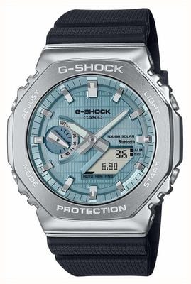 Casio G-Shock Metal Covered 2100 (44.4mm) Sky Blue Dial / Black Bio-Based Resin Strap GBM-2100A-1A2ER