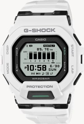 Casio G-Shock G-Squad GBD-200 Series (45.9mm) MIP Positive Display / White Resin Band GBD-200-7ER