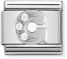 Nomination Classic Letter G Sterling Silver & Steel Cubic Zirconia Charm 330301/07