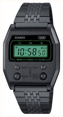 Casio Vintage Digital (35mm) Black Digital Dial / Black Stainless Steel Bracelet A1100B-1EF