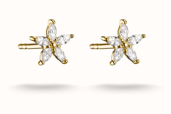 Thomas Sabo Flower Stud Earrings with white zirconia H2376-M01-14
