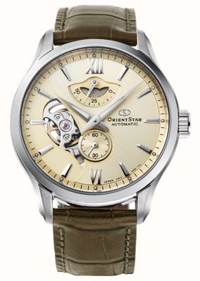 Orient Star Layered-Skeleton Automatic (41mm) Champagne Gold Dial / Brown Leather Strap RE-AV0B10G00B