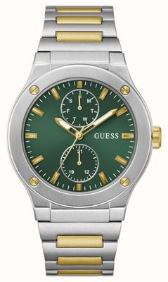 Guess Men's JET (45mm) Green Dial / Two-Tone Stainless Steel Bracelet GW0795G1