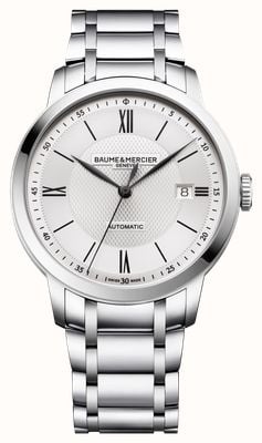 Baume & Mercier Classima Date Automatic (40mm) Silver Sun-Satin Dial / Stainless Steel Bracelet 10854