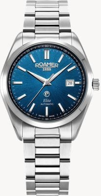 Roamer Elite Automatic (42mm) Blue Dial / Stainless Steel Bracelet & Black Leather Strap 970983 41 45 20