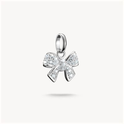 Thomas Sabo Silver Bow Charm Pendant with White Stones Connect CC1235-051-14