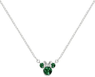 Disney Mickey & Minnie Sterling Silver 16" Mouse May Emerald Zirconia Necklace N905424SMAYL-16.PH