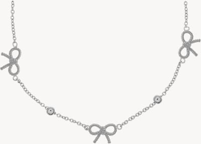 Olivia Burton | Women's | Vintage Bow And Ball Silver Necklace | OBJ16VBN20