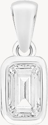 Perfection Crystals Single Stone Rubover Emerald Pendant (1.00ct) P5673-SK