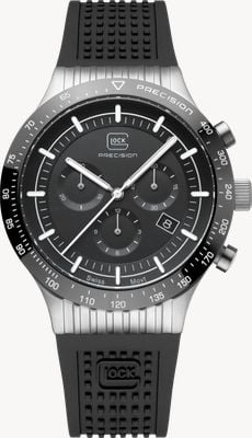 GLOCK Precision Limited Edition Chronograph (43mm) Black Dial / Black Silicone RTF Strap + Steel Mesh Bracelet GW-34-4-24