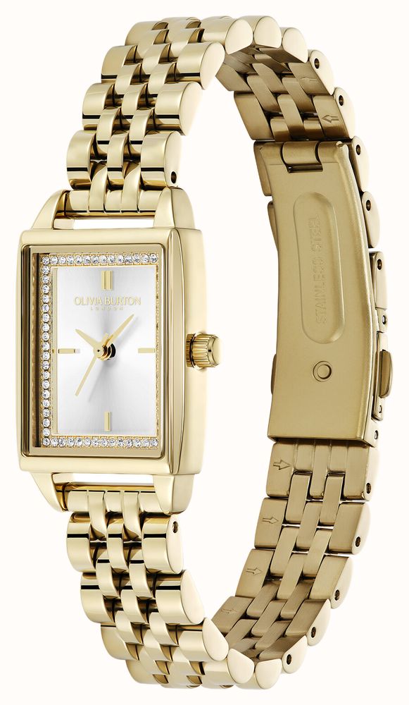 Olivia Burton Townhouse 21mm Rectangle White & Gold Bracelet 24000013 - alternate view 2