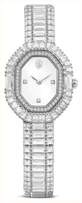 Swarovski Matrix Octagon (25mm) Silver Sunray Dial / Crystal-Set Stainless Steel Bracelet 5724516